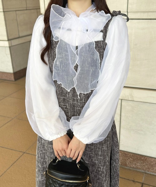 apres jour（アプレジュール） ブラウス シャツ チュールボウタイ
