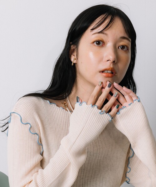 ニット セーター ウォッシャブルラメノースリプルオーバー レディース FREAK'S STORE ニット セーター ウォッシャブル ラメメロー