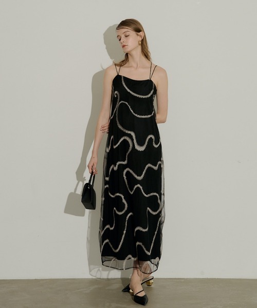 LE'RURE ドレス Grafitti back drape cami dress : ZOZOTOWN Yahoo!店