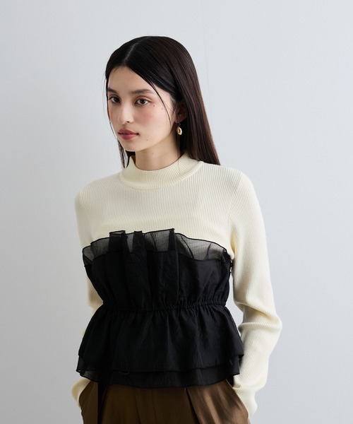 ニット セーター リボンビスチェレイヤードニット / 1215170210 レディース FOREVER21 ニット セーター 「2024FW」リボンジャガードニット
