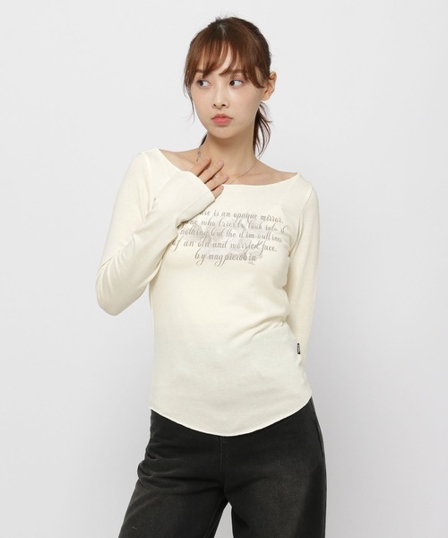 tシャツ MAGPIE ROBIN／フラワーBOATロングスリーブ レディース MAGPIEROBIN tシャツ MAGPIE ROBIN／フラワーBOATロングスリーブ