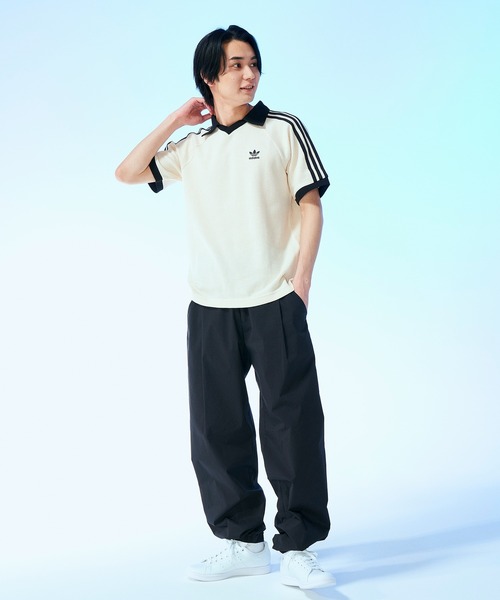 adidas ブラウン ストライプ ポロシャツ M adidas 「adidas」 半袖ポロシャツ X-SMALL ブラウン メンズ