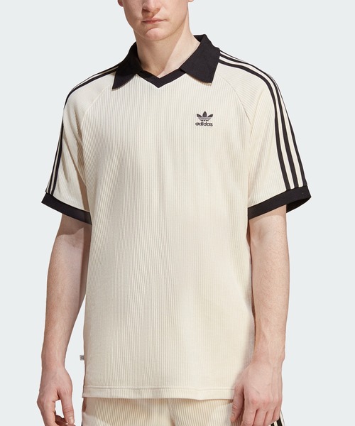 adidas ブラウン ストライプ ポロシャツ M adidas 「adidas」 半袖ポロシャツ X-SMALL ブラウン メンズ