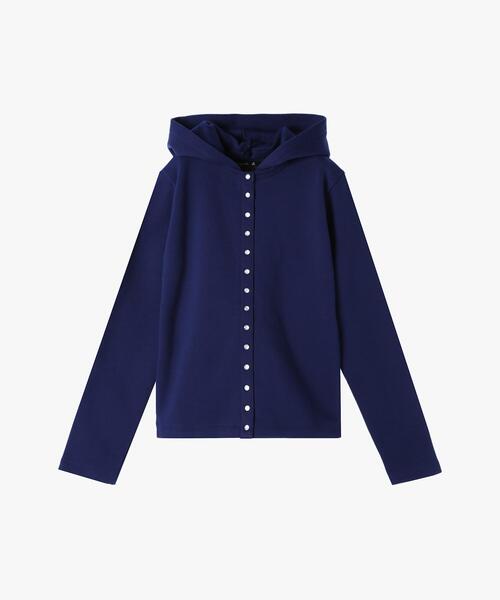 【ファッション通販】の商品をすべて b. agnes カーディガン S ブルー 長袖 クロップド丈 プレッション トップス