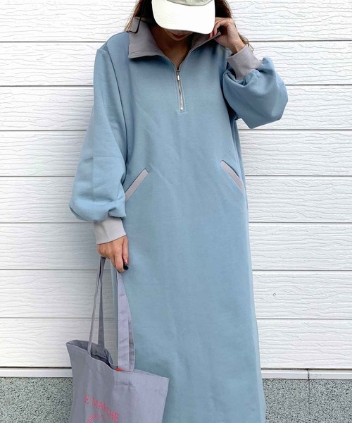 Q ワンピース ハーフZIPスウェットワンピ : ZOZOTOWN Yahoo!店 - 通販