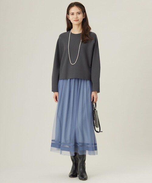 自由区（ジユウク） スカート チュールエンブロイダリー スカート