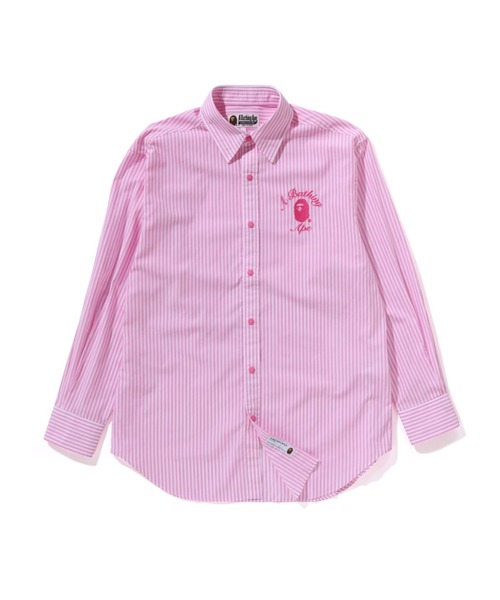 A BATHING APE ブラウス シャツ COLLEGE STRIPE SHIRT
