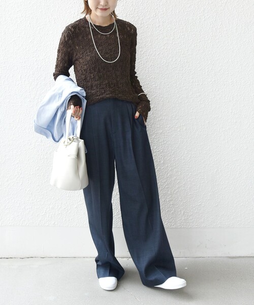 SHIPS（シップス） tシャツ 「手洗い可能」ラッセル レース クルー