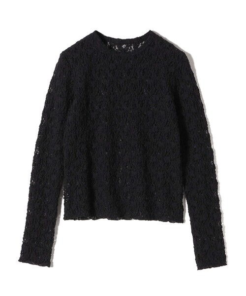 【新品】SHIPS ラッセル レース クルーネック カットソー SHIPS｜<手洗い可能>ラッセル レース クルーネック カットソー