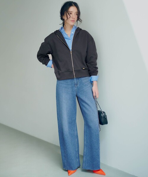 23区 今期 洗える コットンテリー ジップアップ フーディー 25SS 38 VERY3月号掲載/洗える】コットンテリー ジップアップ フーディー