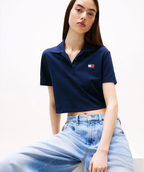 TOMMY JEANS（トミー・ジーンズ） ポロシャツ ポロ クロップドバッジ