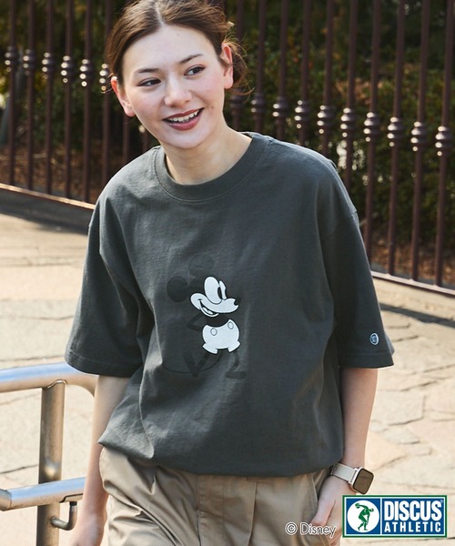Disney tシャツ 「DISCUS ATHLETIC×Disney」コラボ ミッキー