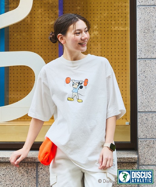 90s ディスカスアスレチック　ディズニー　古着　Tシャツ　プリント　アメコミ Disney tシャツ 「DISCUS ATHLETIC×Disney」コラボ ミッキー