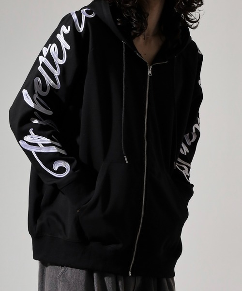 RE730 パーカー Logo embroidery zip-up hoodie / ロゴ刺繍 ジップ