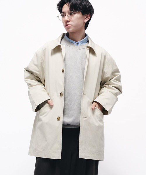 Adoon plain ダウンジャケット ダウン TWILL DART HALF COAT / ツイル
