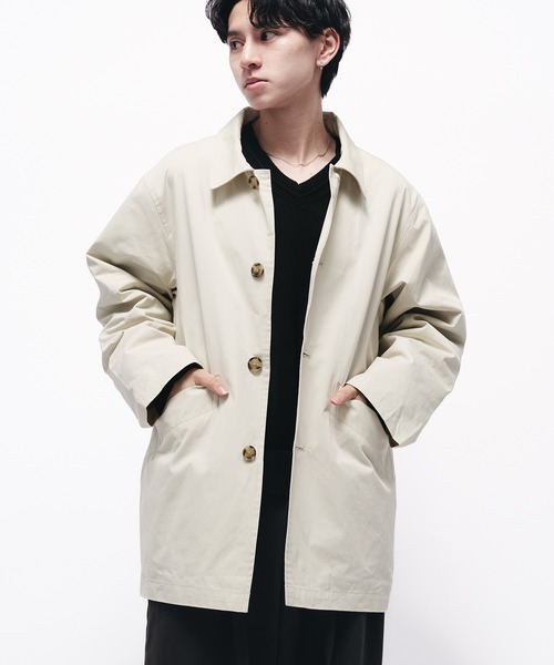 Adoon plain ダウンジャケット ダウン TWILL DART HALF COAT / ツイル