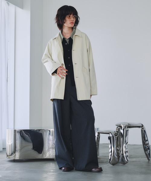 Adoon plain ダウンジャケット ダウン TWILL DART HALF COAT / ツイル