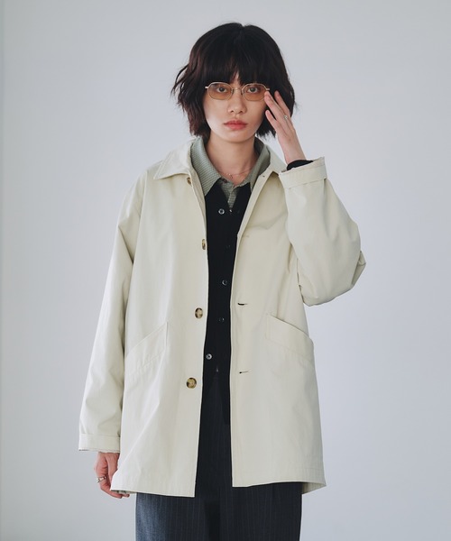 Adoon plain ダウンジャケット ダウン TWILL DART HALF COAT / ツイル