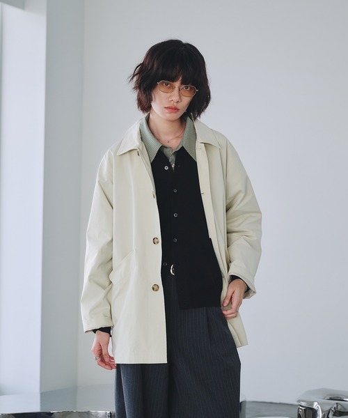 Adoon plain ダウンジャケット ダウン TWILL DART HALF COAT / ツイル