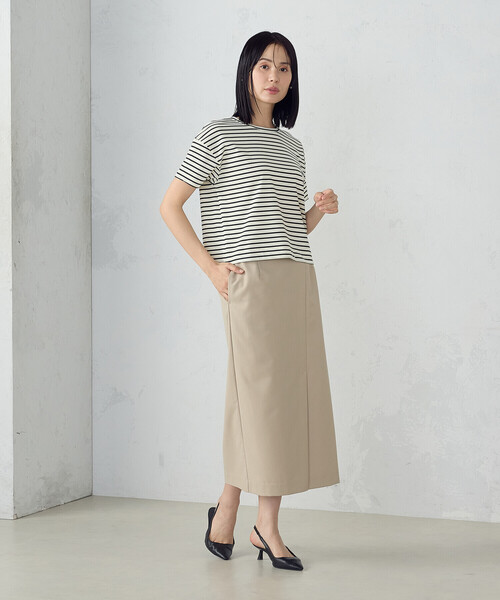 COMME CA ISM tシャツ ボックスシルエット クロップ丈ボーダーT