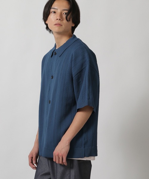 LAKOLE（ラコレ） セーター ニット 透かし編みニット半袖シャツ