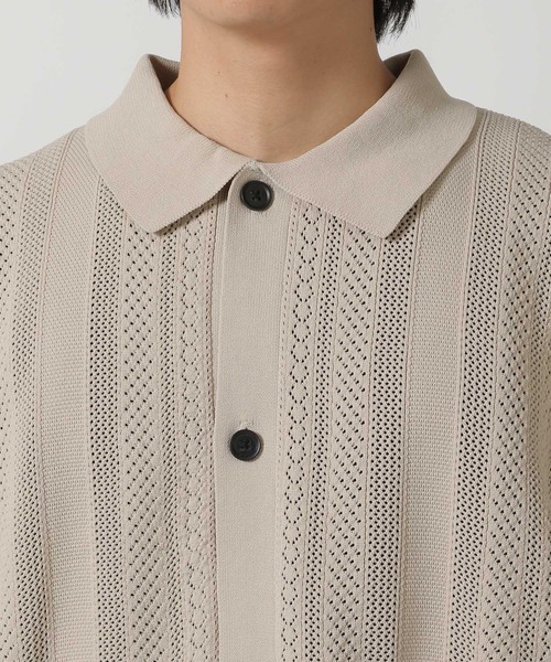 LAKOLE セーター ニット 透かし編みニット半袖シャツ / 324302 メンズ