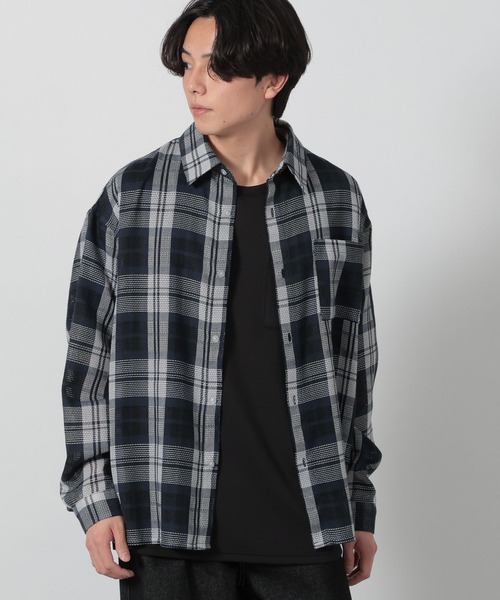LAKOLE（ラコレ） シャツ メッシュチェックシャツ長袖 / 292433 メンズ