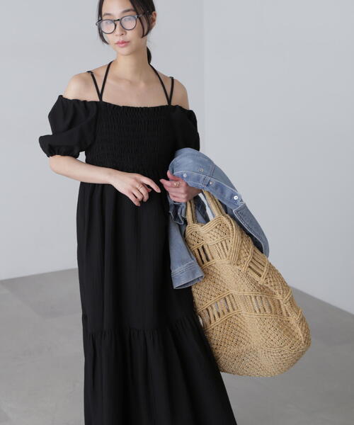 FREE'S MART ワンピース シャーリング2WAYオフショルワンピース