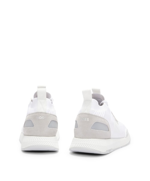 BOSS ニットアッパースニーカー ロゴ＆スエードディテール BOSS（HUGO BOSS） スニーカー ニットアッパースニーカー ロゴ