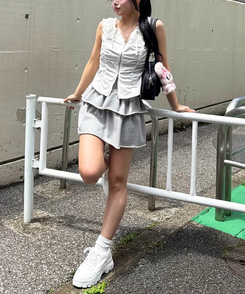SPIRALGIRL（スパイラルガール） ブラウス シャツ 半袖 オフショルZIP