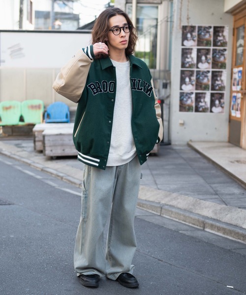 WEGO（ウィゴー） スタジャン MEDIUM ダークグリーン メンズ