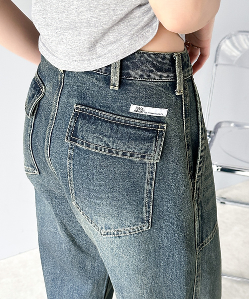 [Java] обработка Denim брюки MEDIUM голубой женский 