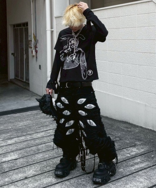 uniz WHITE EYES PANTS ユニズ オピウムファション バギー UNIZ ジーンズ 「UNIZ」White Eyes Pants / 「ユニズ」ホワイト