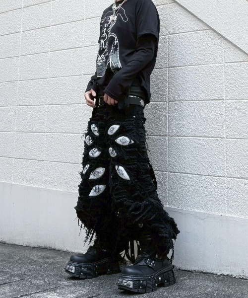 uniz WHITE EYES PANTS ユニズ オピウムファション バギー UNIZ ジーンズ 「UNIZ」White Eyes Pants / 「ユニズ」ホワイト