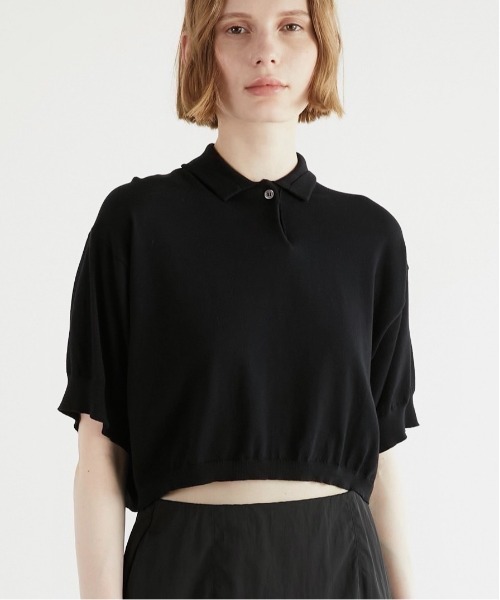 ポロシャツ ポロ 「LA PEAU DE GEM」halfsleeve polo knit/ハーフスリーブポロニット レディース