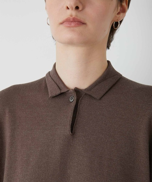 ポロシャツ ポロ 「LA PEAU DE GEM」halfsleeve polo knit/ハーフスリーブポロニット レディース la peau de gem ポロシャツ ポロ 「LA PEAU DE GEM」halfsleeve