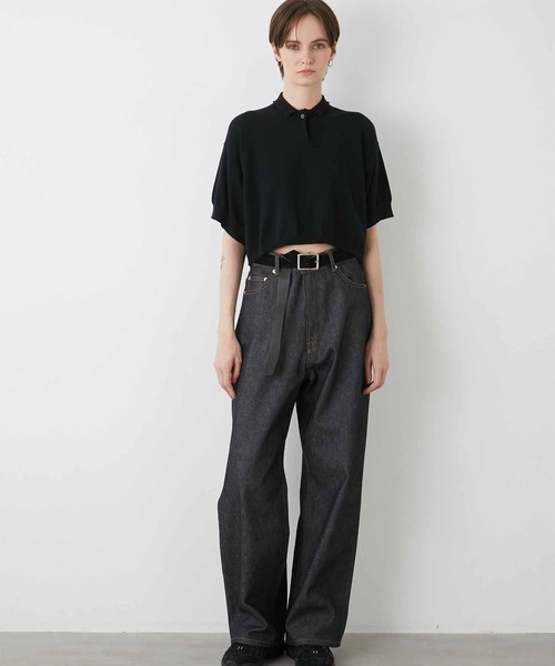 ポロシャツ ポロ 「LA PEAU DE GEM」halfsleeve polo knit/ハーフスリーブポロニット レディース la peau de gem ポロシャツ ポロ 「LA PEAU DE GEM」halfsleeve