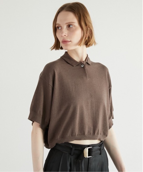 ポロシャツ ポロ 「LA PEAU DE GEM」halfsleeve polo knit/ハーフスリーブポロニット レディース la peau de gem ポロシャツ ポロ 「LA PEAU DE GEM」halfsleeve