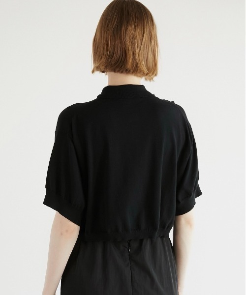 ポロシャツ ポロ 「LA PEAU DE GEM」halfsleeve polo knit/ハーフスリーブポロニット レディース LA PEAU DE GEM（ラポドゥジェム）の「【LA PEAU DE GEM