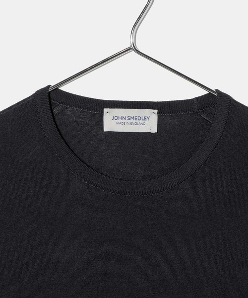 JOHN SMEDLEY ウールコットン　半袖　ブラック　ニットTシャツ JOHN SMEDLEY KIELL ジョンスメドレー 半袖コットンニットT