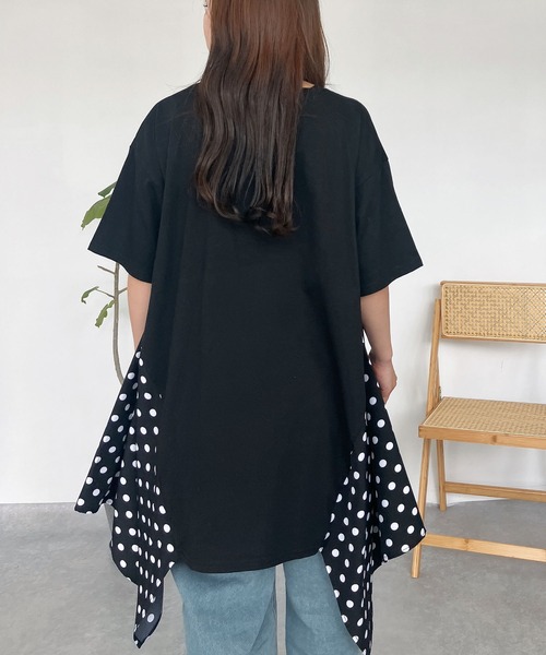 CRESCENT DUO　異素材切り替え　チュニック CRESCENT DUO 異素材切り替え チュニック 異素材切り替え