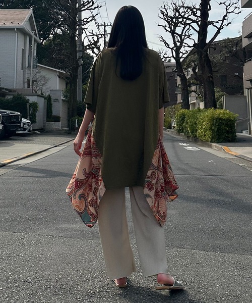 芽風 アートデザイン アシメトリーチュニックトップス 芽風 アートデザイン アシメトリーチュニックトップス