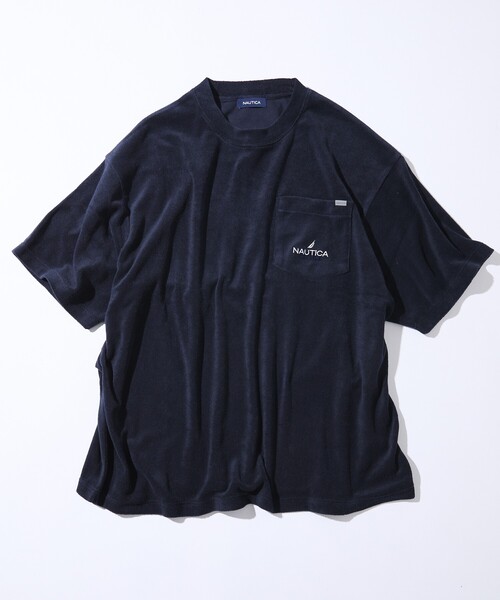 NAUTRCA ボーダーシャツ NAUTICA tシャツ NAUTICA/ノーティカ ビックシルエット パイル