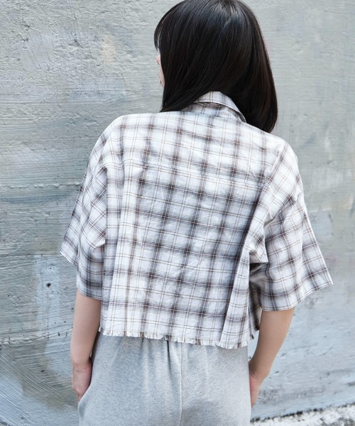 WEGO（ウィゴー） ブラウス シャツ 半袖 WEGO/ショートチェックシャツ