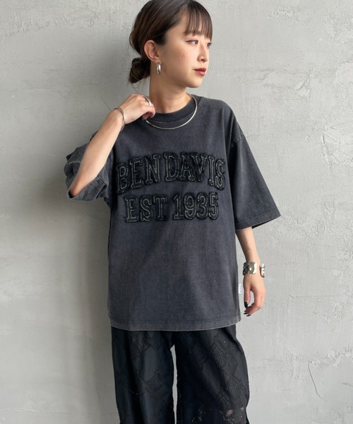 tシャツ 「BEN DAVIS/ベンデイビス」 パッチワークロゴ ヴィンテージ クロップドTシャツ レディース メンズ BEN DAVIS tシャツ 「BEN DAVIS/ベンデイビス」 パッチワーク