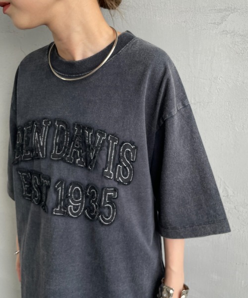 tシャツ 「BEN DAVIS/ベンデイビス」 パッチワークロゴ ヴィンテージ クロップドTシャツ レディース メンズ BEN DAVIS tシャツ 「BEN DAVIS/ベンデイビス」 パッチワーク
