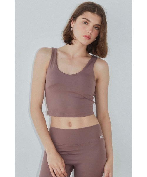 タンクトップ ノースリーブ Wellness Padded Cropped Tank Top /UVカットパッドinタンク レディース ALEXIA STAM タンクトップ ノースリーブ Wellness Padded