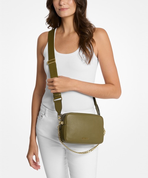 ✨美品✨ マイケルコース カメラバッグ ショルダーバッグ ツートーン グリーン MICHAEL KORS｜RIVINGTON ストライプ カメラバッグ - MK
