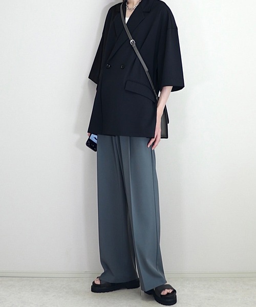 loose/ルース　コート SERACE】Loose silhouette melton long double chester coat