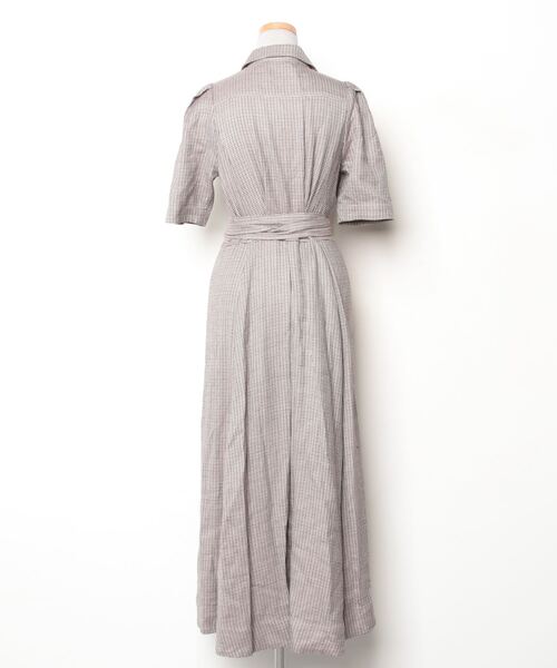 「kei shirahata」 チェック柄半袖ワンピース - ブラウン レディース_画像2